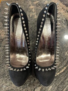 Jeffrey Campbell Handmade Ibiza Last Spiked Studded High Heels Black Size 8.5 - Picture 1 of 9