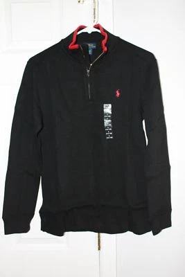 NWT Ralph Lauren Polo BOYS French Rib Cotton Zip Pullover Shirt Sweater LG 14-16 - Image 1 of 2
