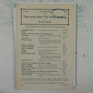 partitura vocal coral TOU MUST LEFT YOUR HUMILDE DWELLING berlioz, SATB - Imagen 1 de 1