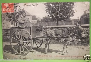 RARE CARTE POSTALE MANCHE 50 - SAINT PAIR SUR MER LA MARCHANDE DE COQUES - 1908 - Imagen 1 de 1