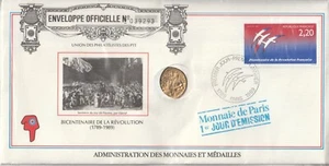 MDS CARTA NUMISMÁTICA FRANCIA 1989 REVOLUCIÓN FRANCESA CON MEDALLA - Imagen 1 de 2