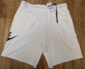 Nike Shorts Sportswear Club Fleece Loose Fit Shorts Men's WhiT/Black Tick XL-2XL - Picture 1 of 4