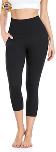 Capri Leggings for Women with Pockets - High Waisted Tummy Control No See throug - Picture 1 of 5