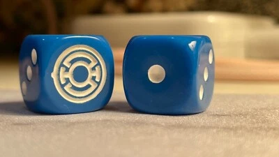 Par de dados Blue Lantern Corps Heroclix personalizado D6 Foto 1 de 3