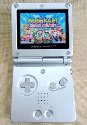 Nintendo Game Boy Advance SP GBA SILVER SP System IPS LCD Backlight BUTTONS - Image 1 of 2