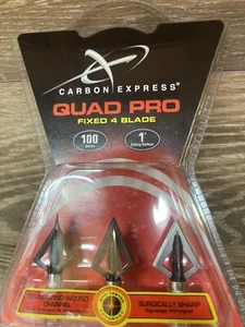 Carbon Express Quad Pro Fixed 4 Blade Surgically sharp 100 Grain 1” Cutting - Picture 1 of 2
