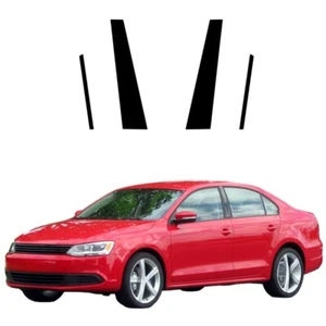 For Volkswagen Jetta Vento Pyeonghwa 2011-18 Glossy Black Pillar Post Trim Cover - Picture 1 of 23