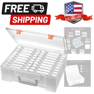 Photo Storage Box Large Clear Plastic Organizer for 4x6 Photos & Craft Supplies - Picture 1 of 9
