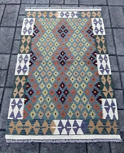 Hand Woven Afghan Wool Kilim, Size: 160 X 100 cm, Flat Woven Handmade Floor Rug - Picture 1 of 7
