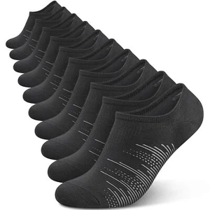 No Show Socks Men 10 Pairs Ankle Low Cut Cotton Men Socks with Non Slip Grips... - Picture 1 of 7