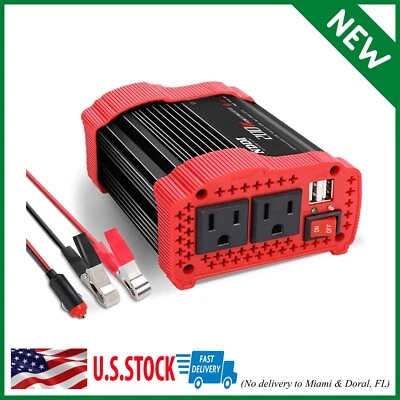 Convertidor De Corriente Inversor Para Autos Carro 200W 12V DC A 110V AC USB NUEVO Foto 1 de 4