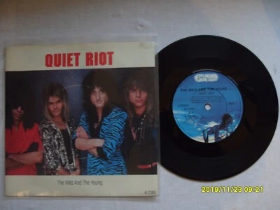 QUIET RIOT THE WILD AND THE YOUNG EPIC/PASHA RECORDS UK 7" VINYL SINGLE in P/S - Image 1 of 2