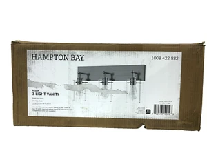 Hampton Bay Regan 21 in. 3-Light Plated GOLD Vanity Light Clear Glass New - Picture 1 of 3