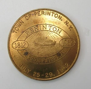 1962 TOWN OF PERINTON NY SESQUICENTENNIAL 50c Trade Dollar Token Medal 35mm Coin - Picture 1 of 5
