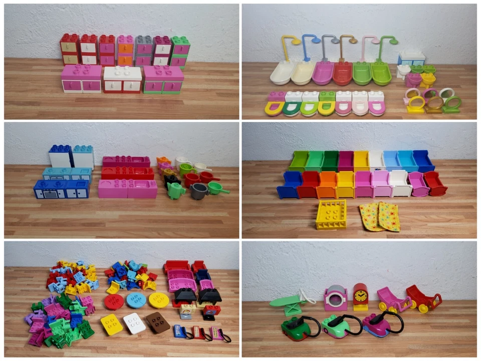 Lego Duplo Hauseinrichtung Küche Bad Wohnzimmer Waschmaschine Staubsauger - Bild 1 von 1