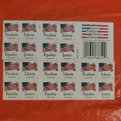 4641-4644c FOUR FLAGS Booklet Pane of 20 US Forever Stamps MNH - Image 1 of 4