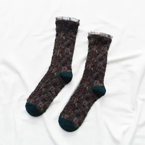 Ethnic Harajuku Socks Japanese Style Lacework Frilly Ruffle Socks Lady Girls Vin - Picture 1 of 17