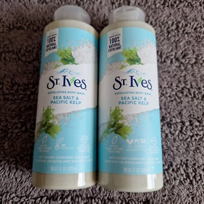 2 paquetes de lavado corporal exfoliante St. Ives sal marina algas del Pacífico exfoliante 100 % natural Foto 1 de 4