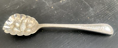 Small Plated  German Silver Pineapple Berry Fruit  Serving Spoon - Image 1 of 3