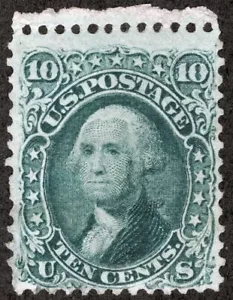 US Sc 68 Green 10¢ 1861 Barely Visible Black Cancel at Bottom - Picture 1 of 1