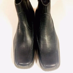 gbx mens Side Zip Stampede Black Leather Bicycle Boots Size 13 M Square Toe Rare - Picture 1 of 5