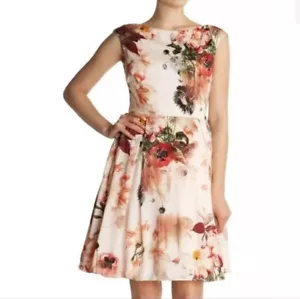 Ted Baker Rupin Opulent Bloom Floral Dress Ted sz 2 / US sz 6 Retro 50s Style - Picture 1 of 9
