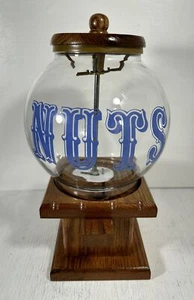 VTG Carousel Industries Peanut "Nuts" Wood Glass Dispenser Machine Globe -Retro - Picture 1 of 11