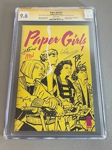 PAPER GIRLS #1 CGC SS 9.6 SIGNED X4 BRIAN K VAUGHAN CHIANG WILSON AMAZON TV SHOW - Picture 1 of 2