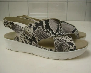 SANDALIAS PLATAFORMA SOLIDUS 8 cuñas mulas gris moc cocodrilo estampado serpiente cuero resistente - Imagen 1 de 12