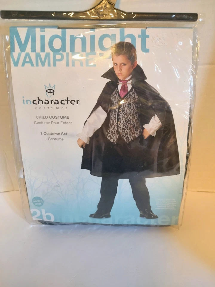 Disfraz de Vampiro Incharacter Medianoche Niño Talla 12. ¡Nuevo en paquete! Foto 1 de 4