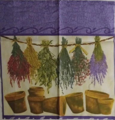 "Cultivate Kindness" by Deb Strain Cotton Fabric Panel  Hanging Herbs 6.5"x9' - Image 1 of 2