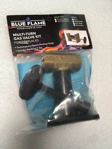 Blue Flame Square Black Gas Valve Flange Kit For Fireplaces With Key - Picture 1 of 3