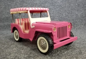 VTG 1960s Tonka Pink Jeep Surrey Safari Truck Pressed Steel NO. 350 NR MINT - Picture 1 of 10