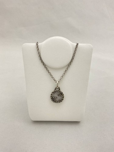 GUCCI Arabesque Incastro G Collana Ciondolo Charm Argento 925 #400