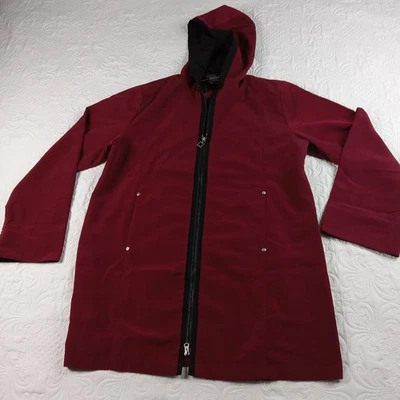 Abrigo de Lluvia Misty Harbor Original Para Mujer L Forrado de Vino Con Capucha Acolchado De Colección Años 90 Usado en Excelente Condición Foto 1 de 4