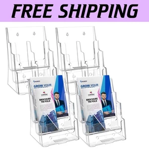 Clear Acrylic 8.5x11 & 4x9 Literature Display Stand - Wall Mount or Countertop - Picture 1 of 10
