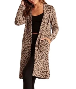 NUEVO CON ETIQUETAS ABERCROMBIE & FITCH Cárdigan Plumero Estampado Animal Bolsillos Guepardo XS Acogedor - Imagen 1 de 14