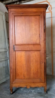 Armoire Bonnetière Louis XVI Chêne Clair Massif d'époque 18ème XVIIIème siècle - Photo 1/4