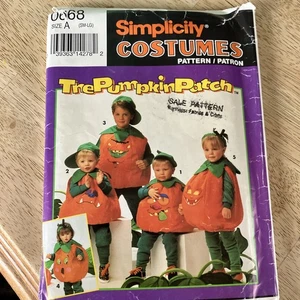 Simplicity Pattern 0668 - Kids Costume Pumpkin Patch Sm Med Lrg Chest 19"- 25" - Picture 1 of 4