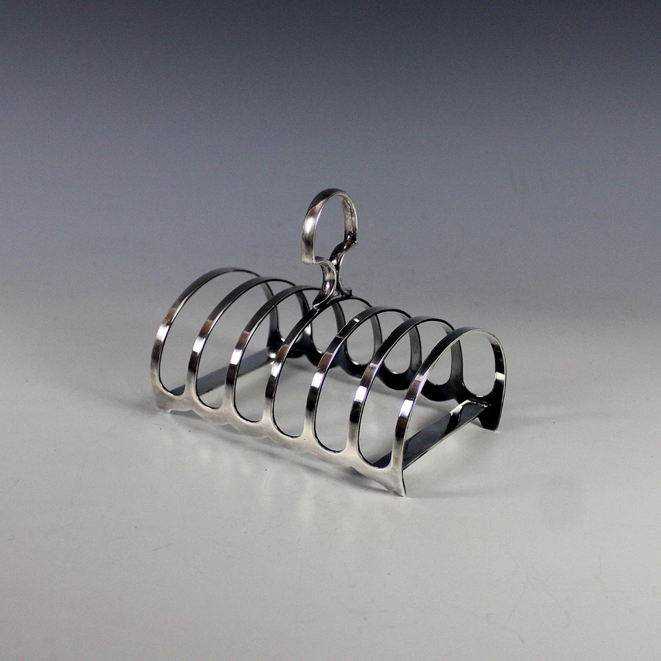 Antiguo portacartas inglés plateado soporte para servilletas soporte para tostadas Foto 1 de 4