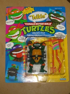 Teenage Mutant Ninja Turtle Talking Turtle Michaelangelo M.O.C. Unpunched Rare - Image 1 of 2