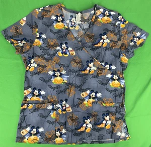Medium Halloween Mickey Mouse Disney Scrub Top - Picture 1 of 12