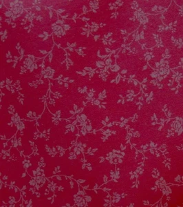 4 Yards WEIHNACHTEN ROT Blumen Ranken Mini Ton-in-Ton Baumwollstoff Kleid Quilten - Bild 1 von 2