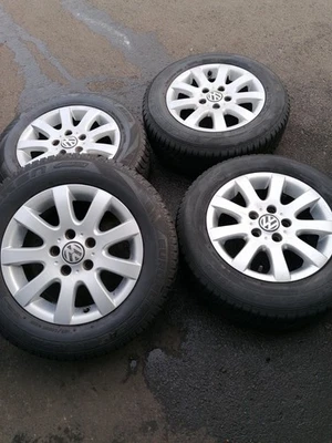 VW Golf 5/6 4x Allwetterreifen 195-65-R-15 91H M+S Falken m. Orig.VW Alufelgen - Bild 1 von 4