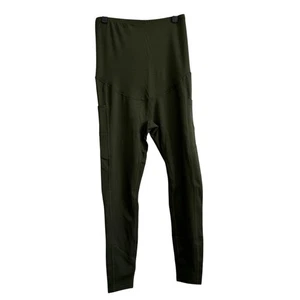 Neu ohne Etikett grüne Damen-Umstandshose Leggings Taschen armeegrün Large - Bild 1 von 9