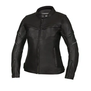 DARKSIDE TFL Women Motorbike Riding Black Vented Leather Jacket with CE Armors - Picture 1 of 8