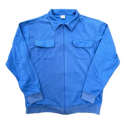 Vintage Casual Joe Zip Up Utility Long Sleeve Shirt Sweatshirt Jacket Blue XL - Image 1 of 4