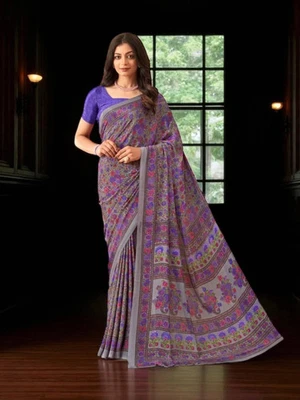 Saree tradicional, uso cultural feminino, 06 de agosto - Imagem 1 de 4