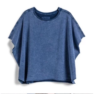 Frank & Eileen Boxy Tee Raw Hem Mineral Wash Short Sleeve Top OS - Picture 1 of 7