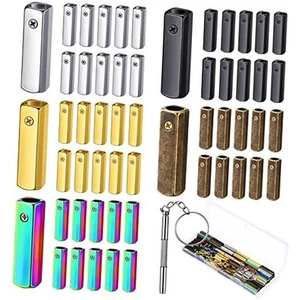 60 Pieces Metal Aglets Shoelace Tips Hoodie String Caps DIY Aglets for - Picture 1 of 8